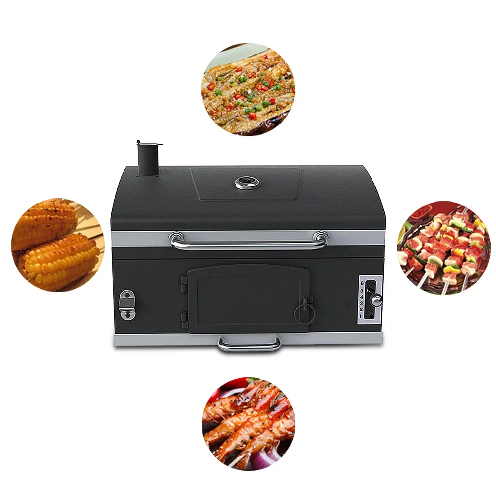 Electric Smoker Bbq - Большой уличный коммерческий угольный гриль-ротиссерия, вращающийся,