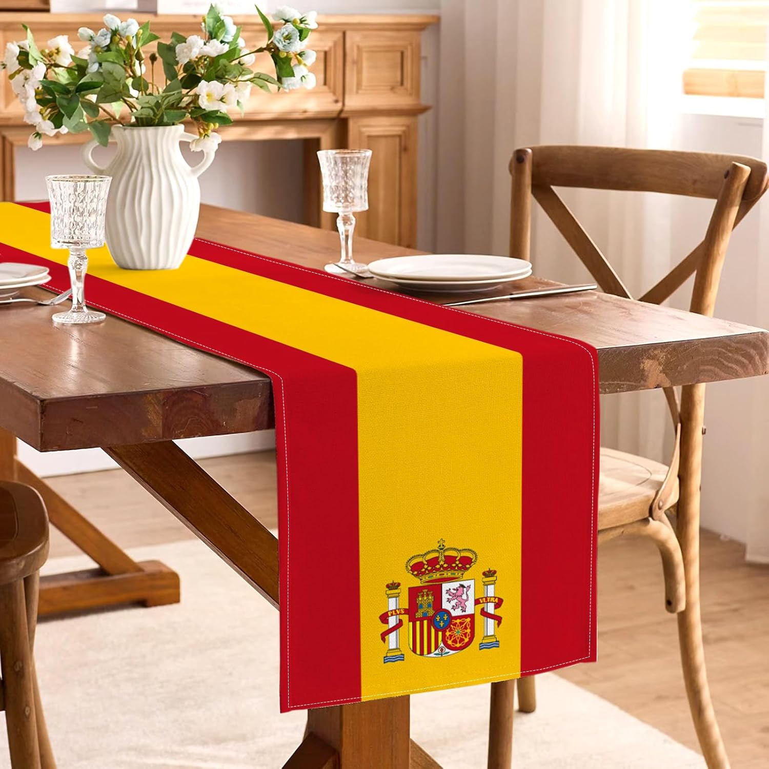 Льняная скатерть-дорожка с фла – обзор и цена Kitchen Appliances Table