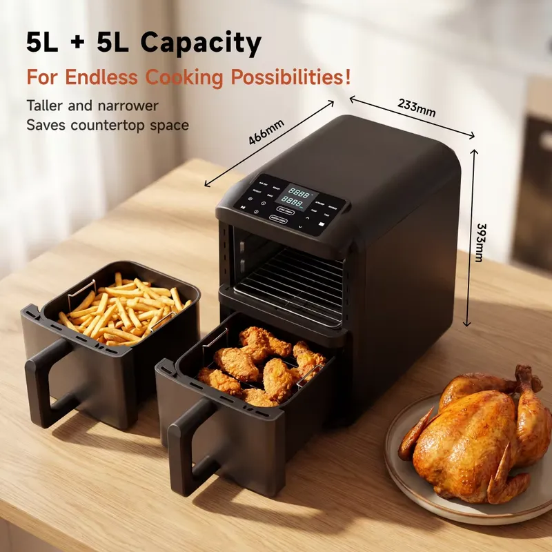 Для двухсекционной аэрофритюрн – обзор и цена Air Fryer 5L Digital