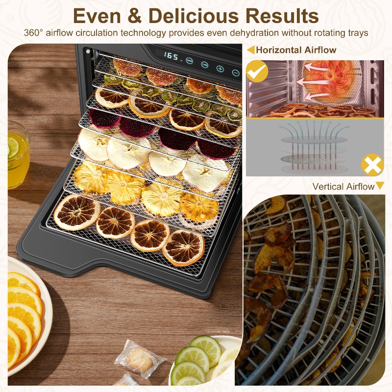 Нержавеющая сталь с 8 лотками, – обзор и цена Dehydrator Tray Electric