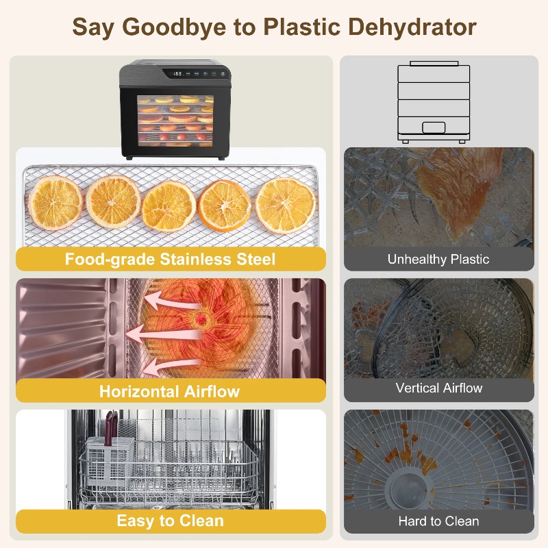 Нержавеющая сталь с 8 лотками, – обзор и цена Dehydrator Tray Electric